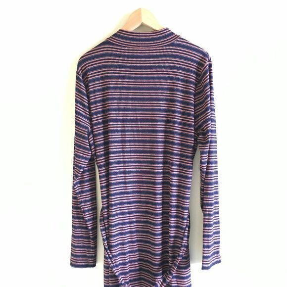 NEW LOFT Ann taylor dress stripe‎ metallic long slv - Picture 4 of 7